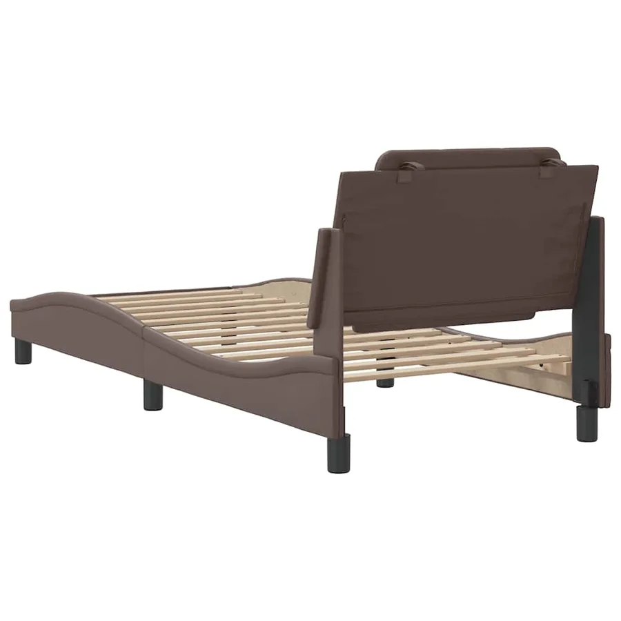 Cadre de lit sans matelas Zadar marron 80x200 cm similicuir - 6