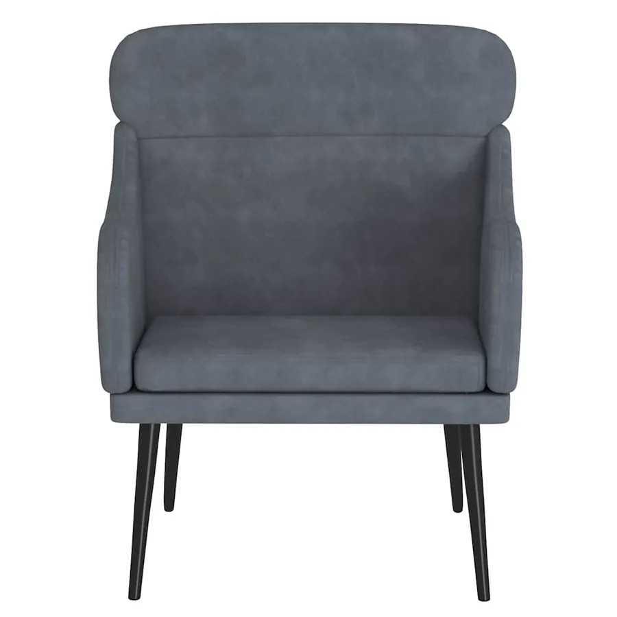 Fauteuil Gris foncé 63x76x80 cm Velours - 2