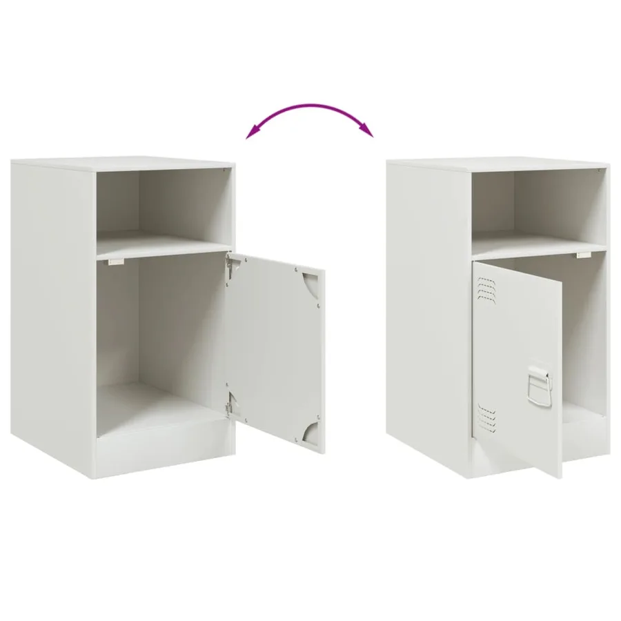 Table de chevet blanc 34,5x39x62 cm acier - 10