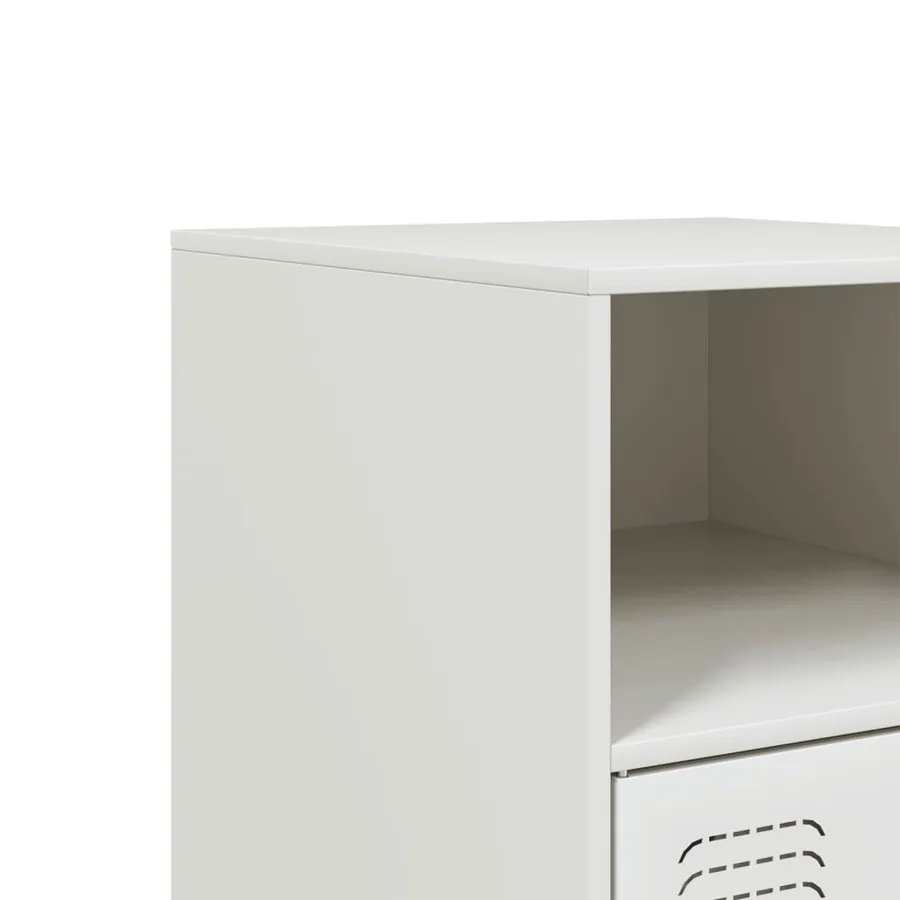 Table de chevet blanc 34,5x39x62 cm acier - 11