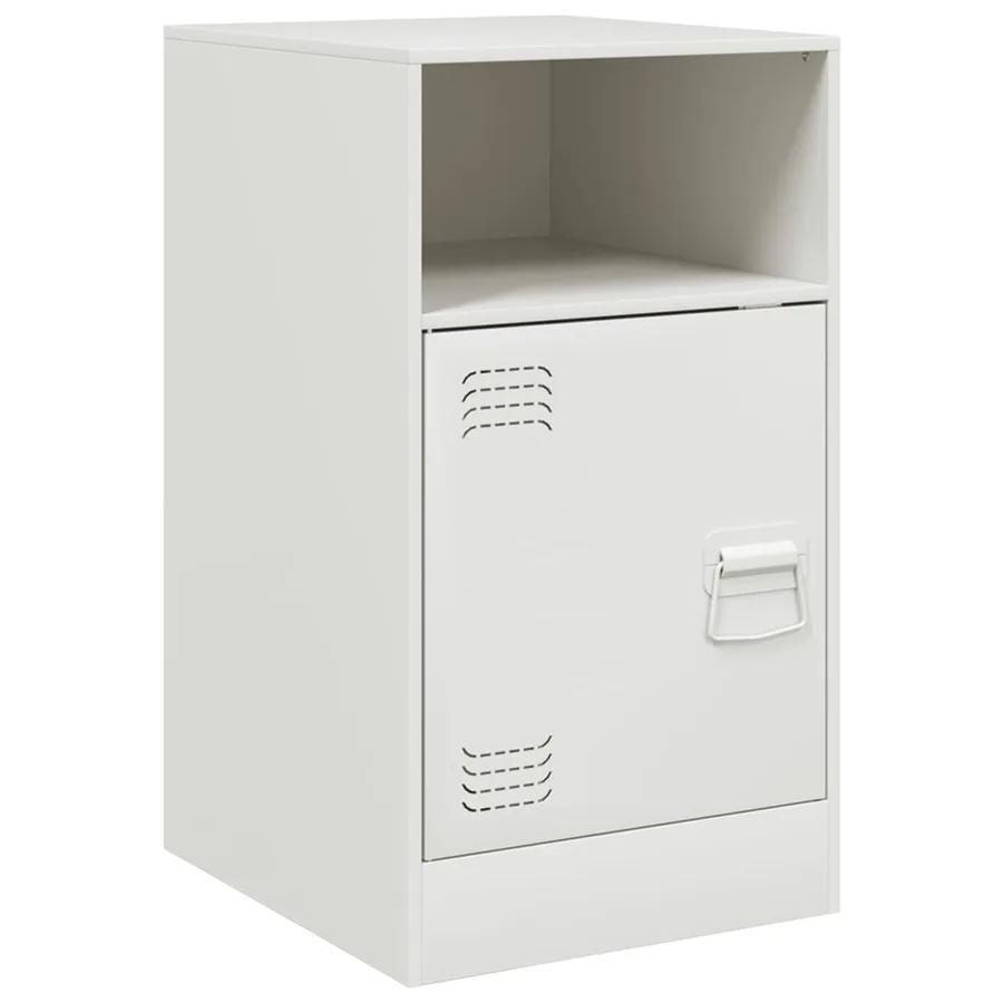 Table de chevet blanc 34,5x39x62 cm acier - 2