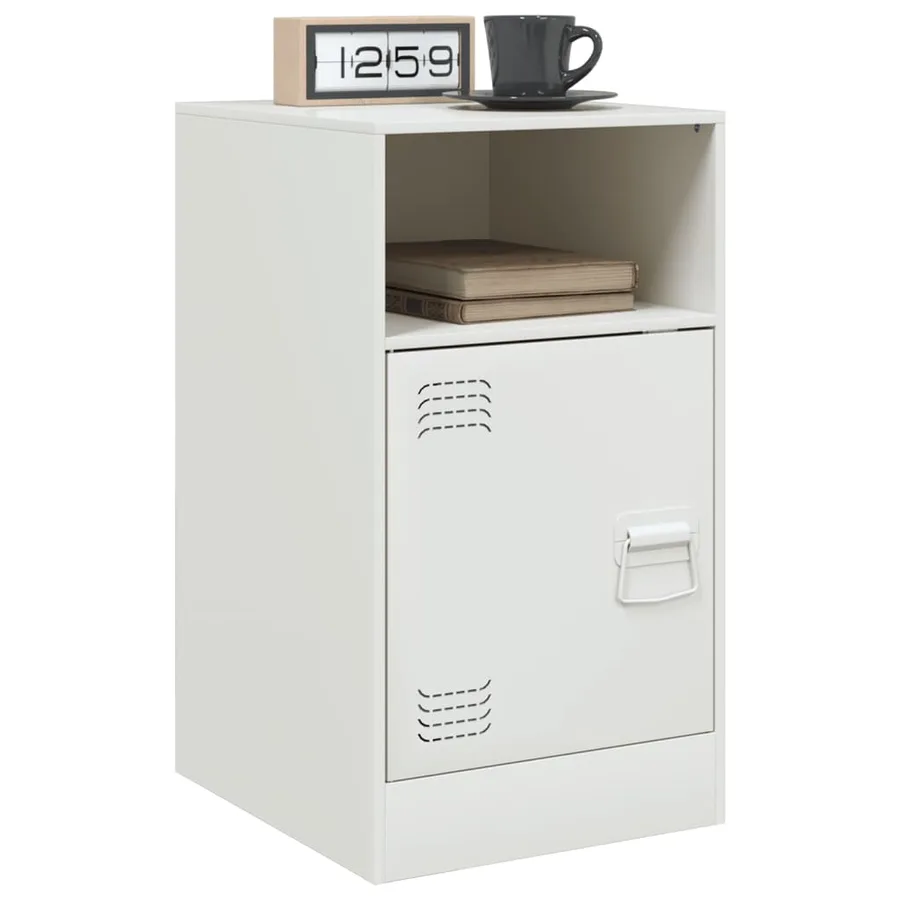 Table de chevet blanc 34,5x39x62 cm acier - 4
