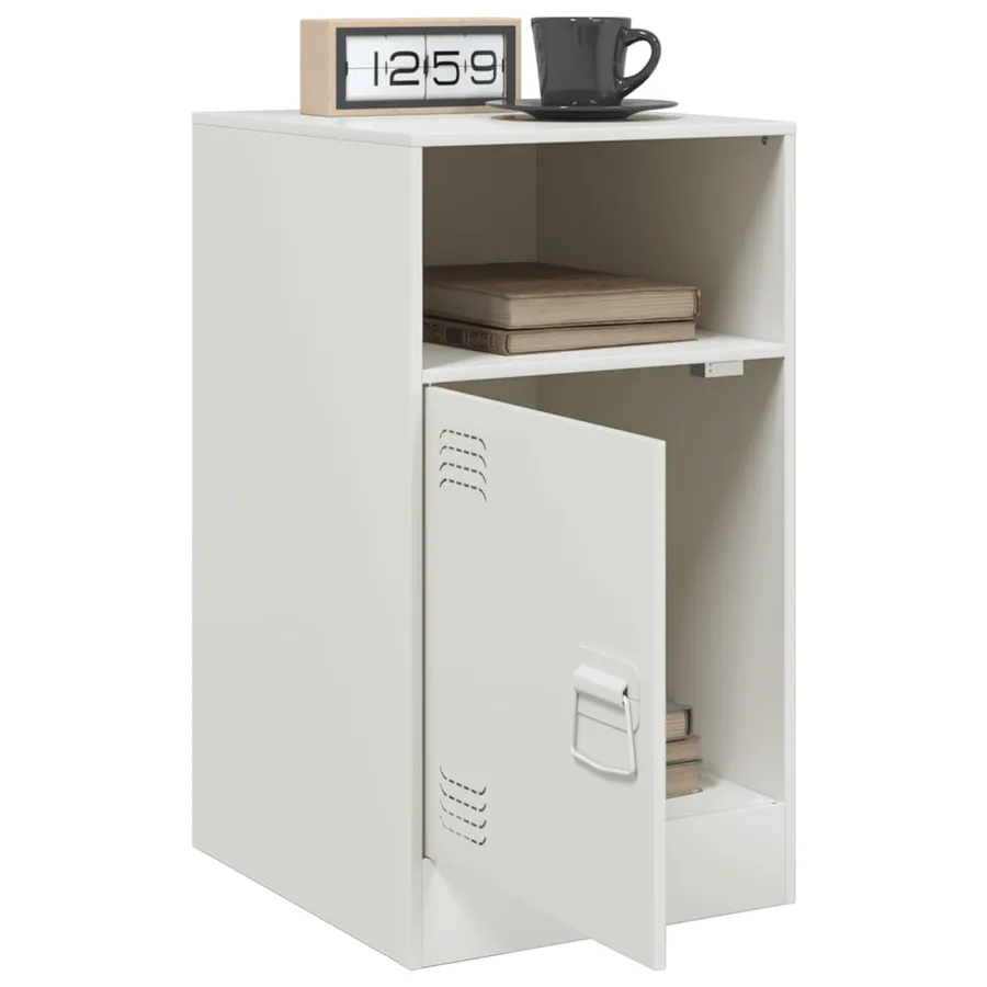 Table de chevet blanc 34,5x39x62 cm acier - 5