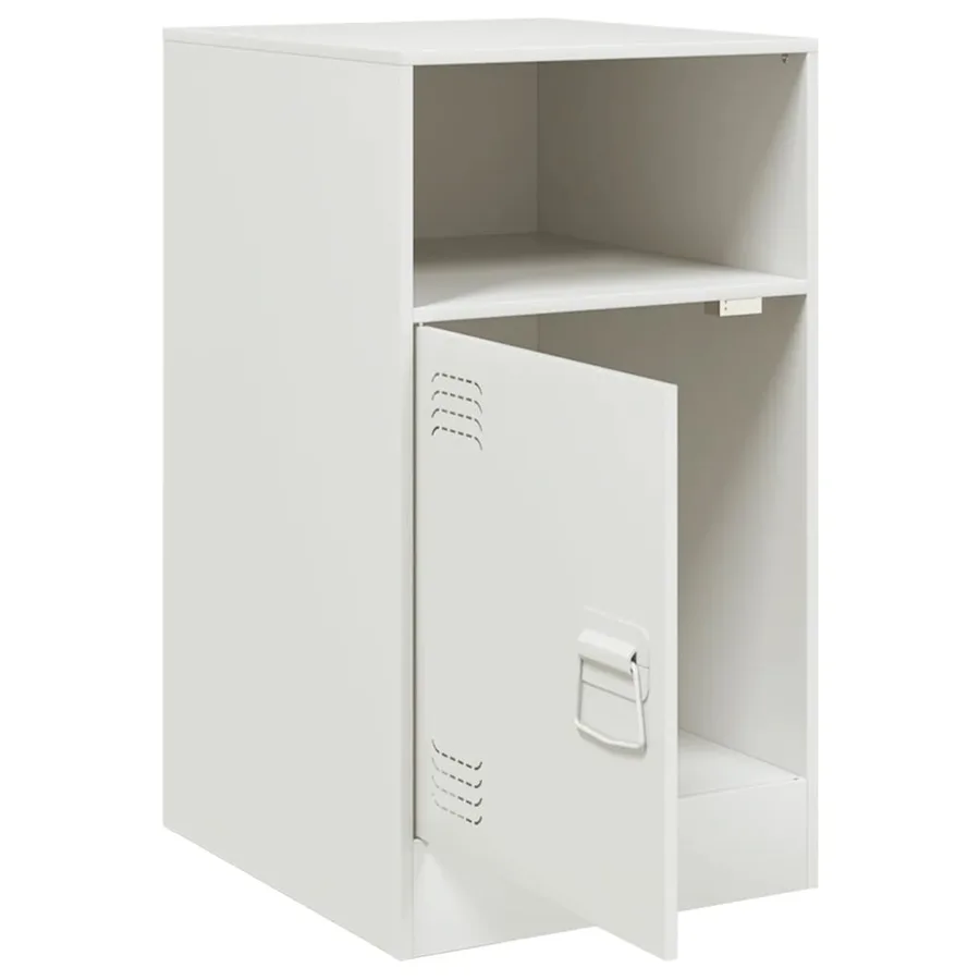 Table de chevet blanc 34,5x39x62 cm acier - 7