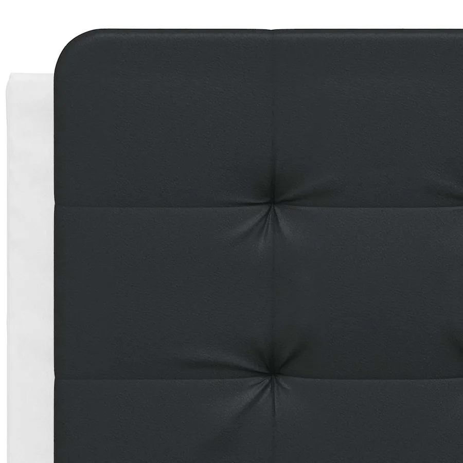 Cadre de lit sans matelas Zadar blanc et noir 140x200 cm similicuir - 10