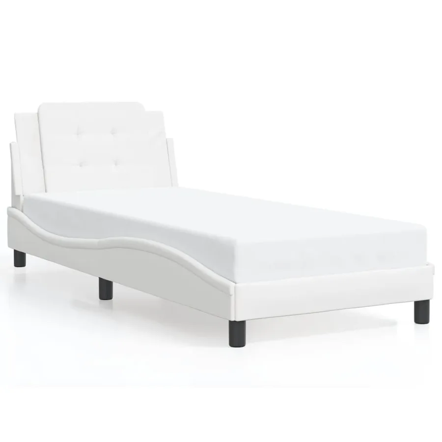 Cadre de lit avec LED sans matelas Zadar blanc 90x200 cm - 5