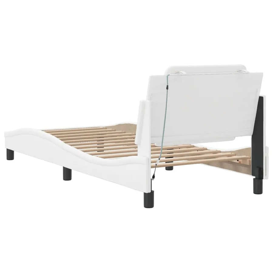Cadre de lit avec LED sans matelas Zadar blanc 90x190 cm - 10