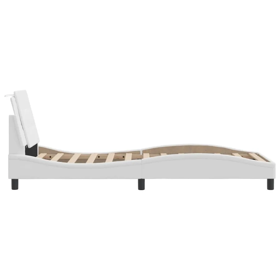 Cadre de lit avec LED sans matelas Zadar blanc 90x190 cm - 9