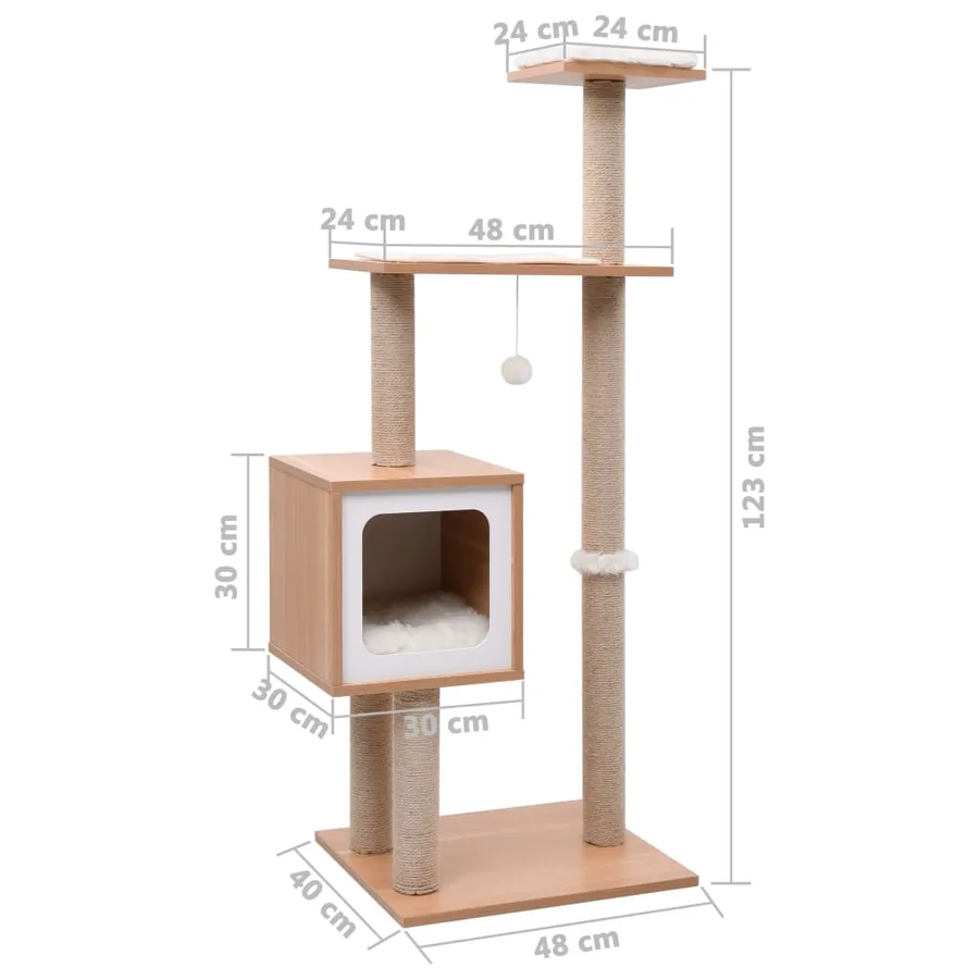 Arbre à chat avec tapis à gratter en sisal 123 cm - 8