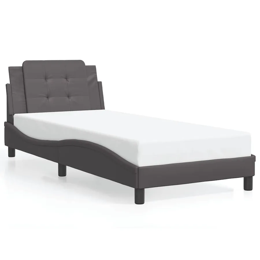 Cadre de lit sans matelas Zadar gris 90x200 cm similicuir - 2