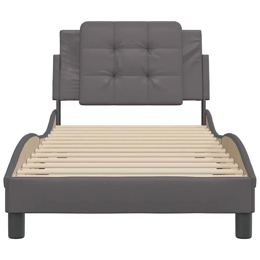 Cadre de lit sans matelas Zadar gris 90x200 cm similicuir - 4