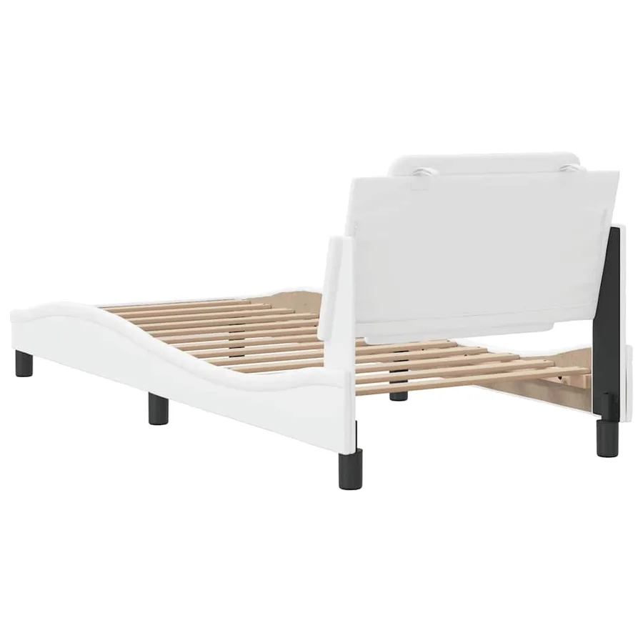 Cadre de lit sans matelas Zadar blanc 90x190 cm similicuir - 6