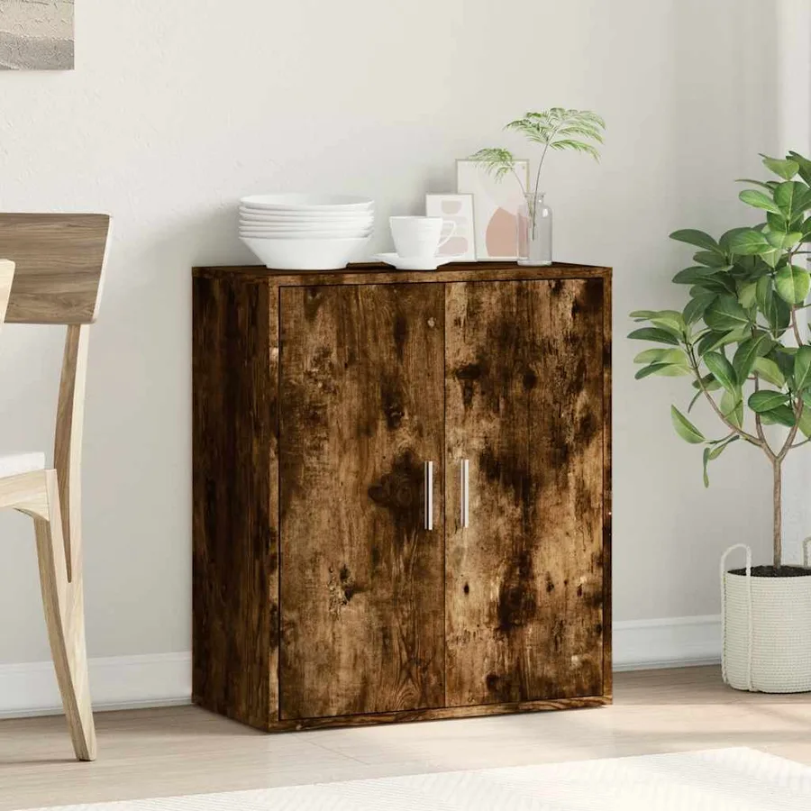 Buffet chêne fumé 79x38x80 cm bois d'ingénierie - 3
