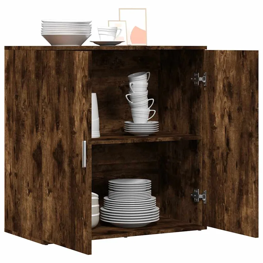 Buffet chêne fumé 79x38x80 cm bois d'ingénierie - 4
