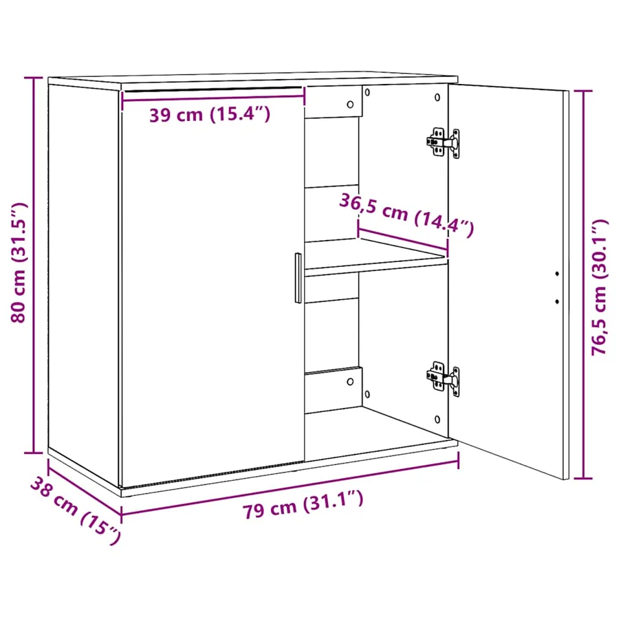 Buffets 2 pcs sonoma gris 79x38x80 cm bois d'ingénierie - 10