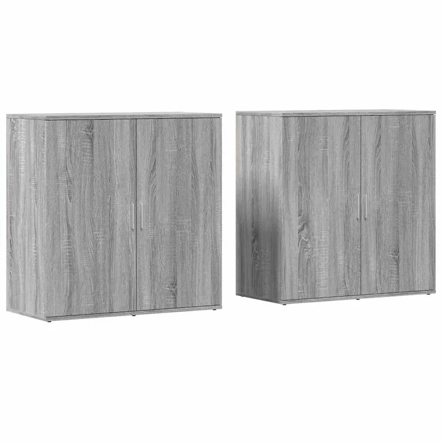 Buffets 2 pcs sonoma gris 79x38x80 cm bois d'ingénierie - 2