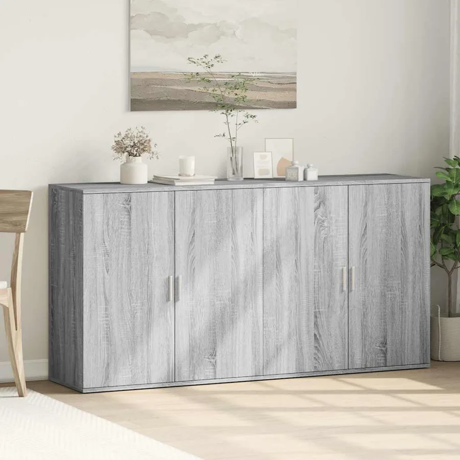 Buffets 2 pcs sonoma gris 79x38x80 cm bois d'ingénierie - 3