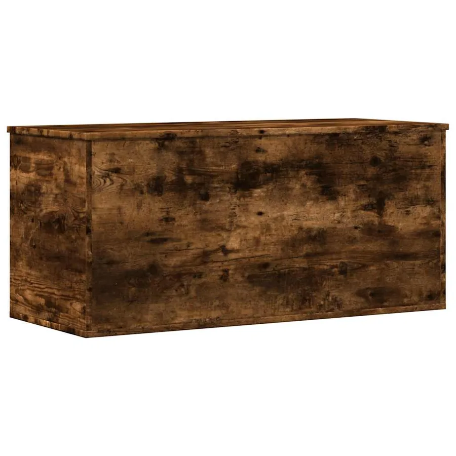 Boîte de rangement chêne fumé 100x42x46 cm bois d'ingénierie - 6