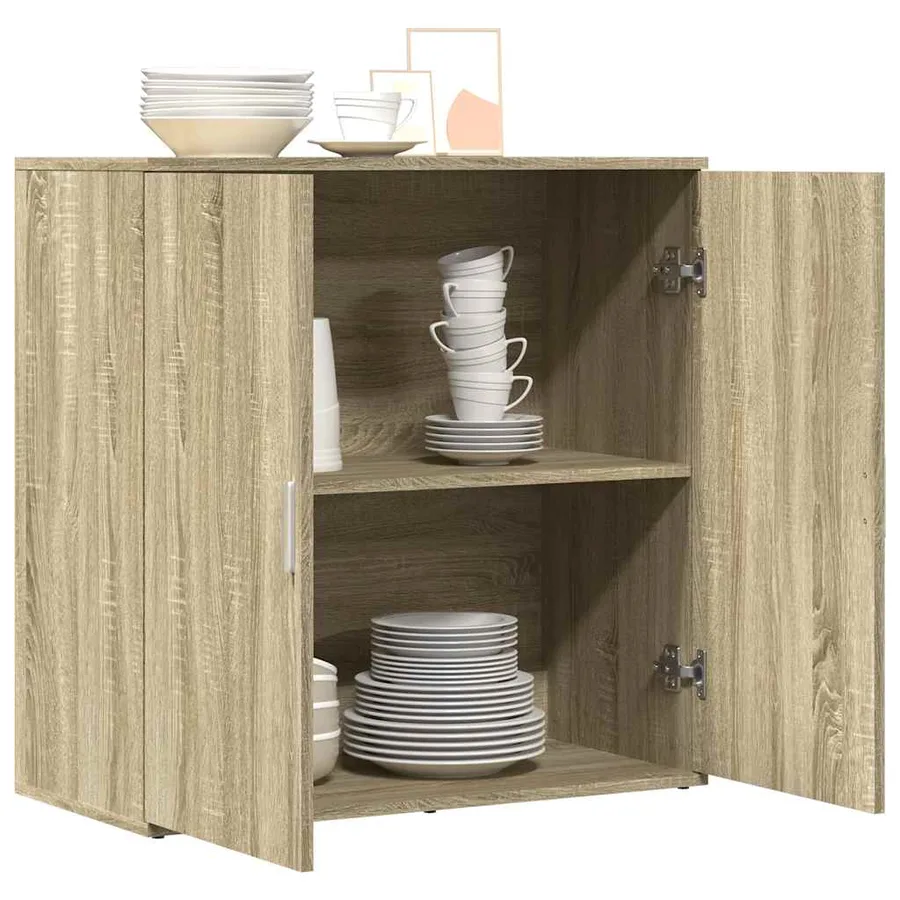 Buffet chêne sonoma 79x38x80 cm bois d'ingénierie - 4