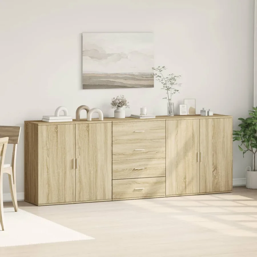 Buffets 3 pcs Chêne sonoma Bois d'ingénierie - 3