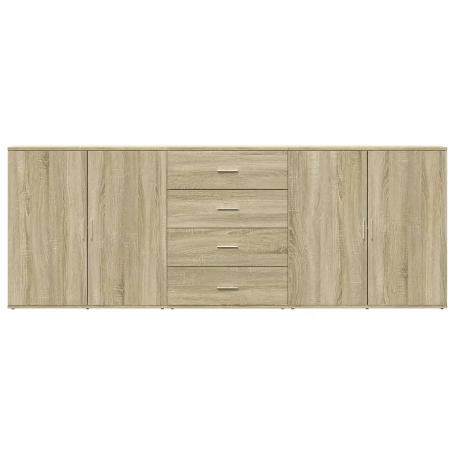 Buffets 3 pcs Chêne sonoma Bois d'ingénierie - 5