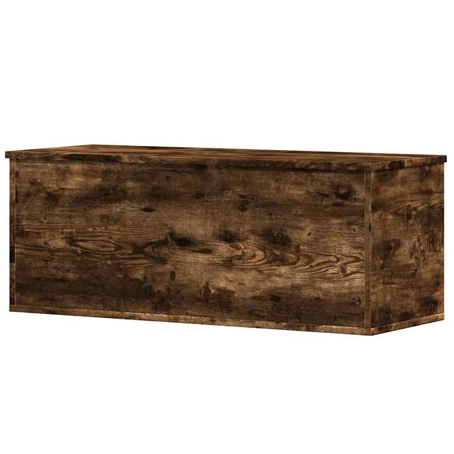 Boîte de rangement chêne fumé 90x35x35 cm bois d'ingénierie - 6
