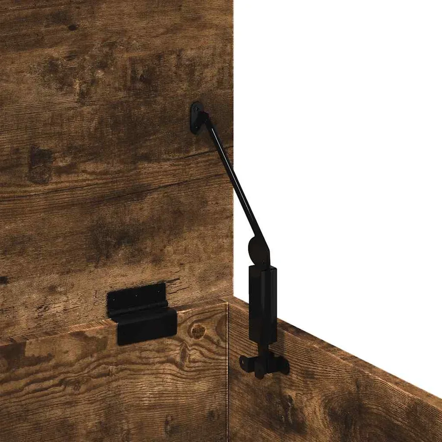 Boîte de rangement chêne fumé 90x35x35 cm bois d'ingénierie - 9