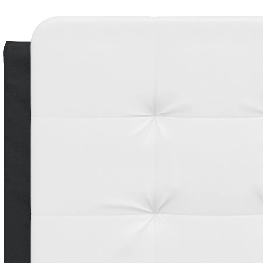 Cadre de lit sans matelas Zadar noir et blanc 120x200 cm similicuir - 7
