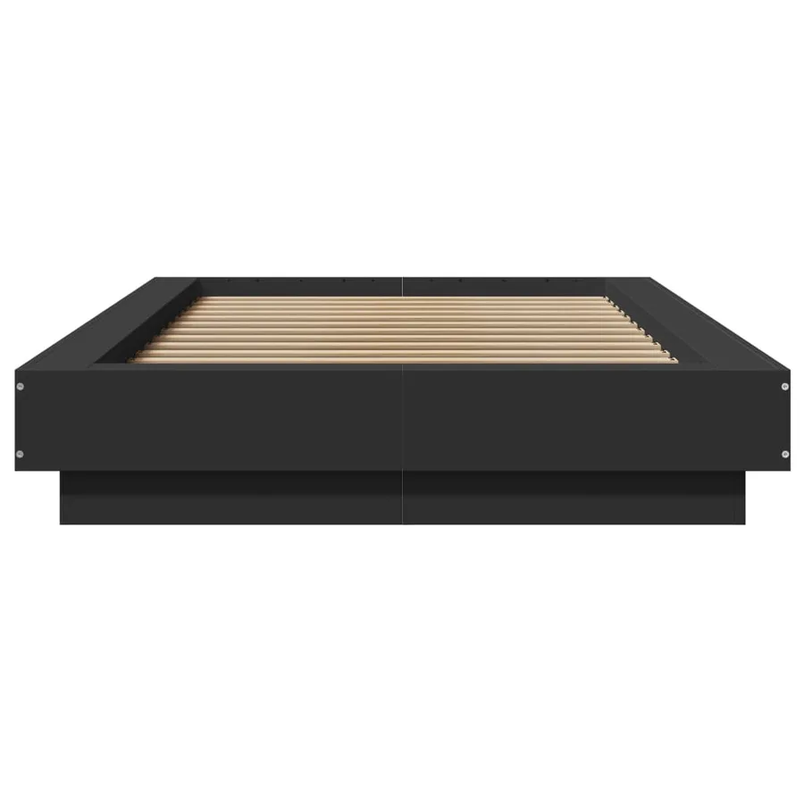 Cadre de lit avec lumières LED sans matelas noir 90x190 cm - 5