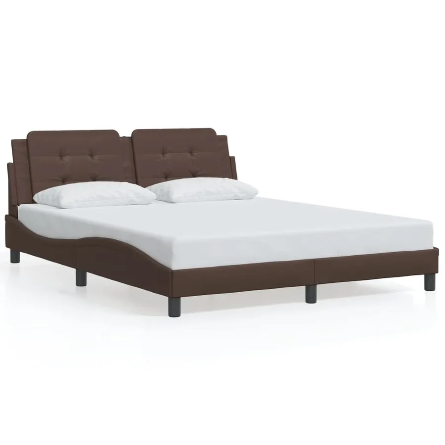 Cadre de lit avec LED sans matelas Zadar marron 160x200 cm - 5