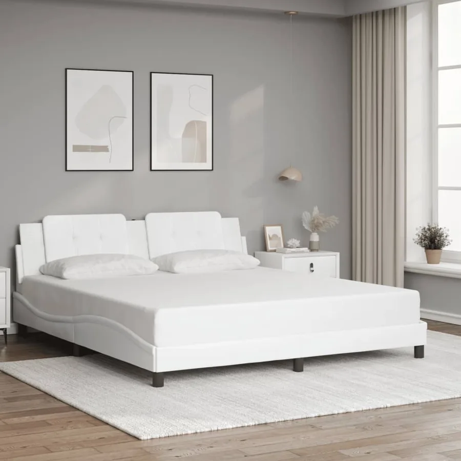 Cadre de lit avec LED sans matelas Zadar blanc 180x200 cm - 4