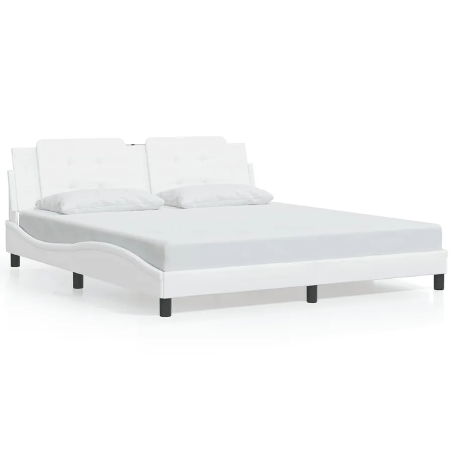 Cadre de lit avec LED sans matelas Zadar blanc 180x200 cm - 5