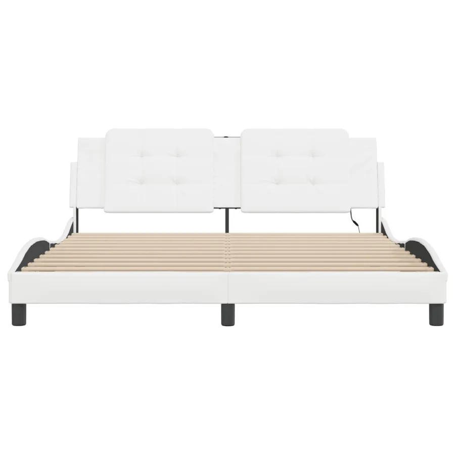 Cadre de lit avec LED sans matelas Zadar blanc 180x200 cm - 6