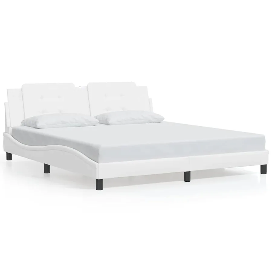 Cadre de lit sans matelas Zadar blanc 180x200 cm similicuir - 2