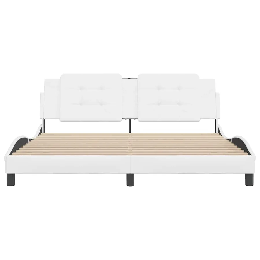 Cadre de lit sans matelas Zadar blanc 180x200 cm similicuir - 4