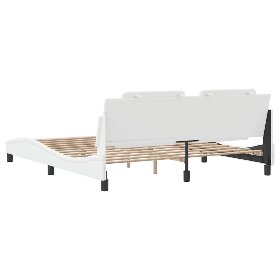 Cadre de lit sans matelas Zadar blanc 180x200 cm similicuir - 6