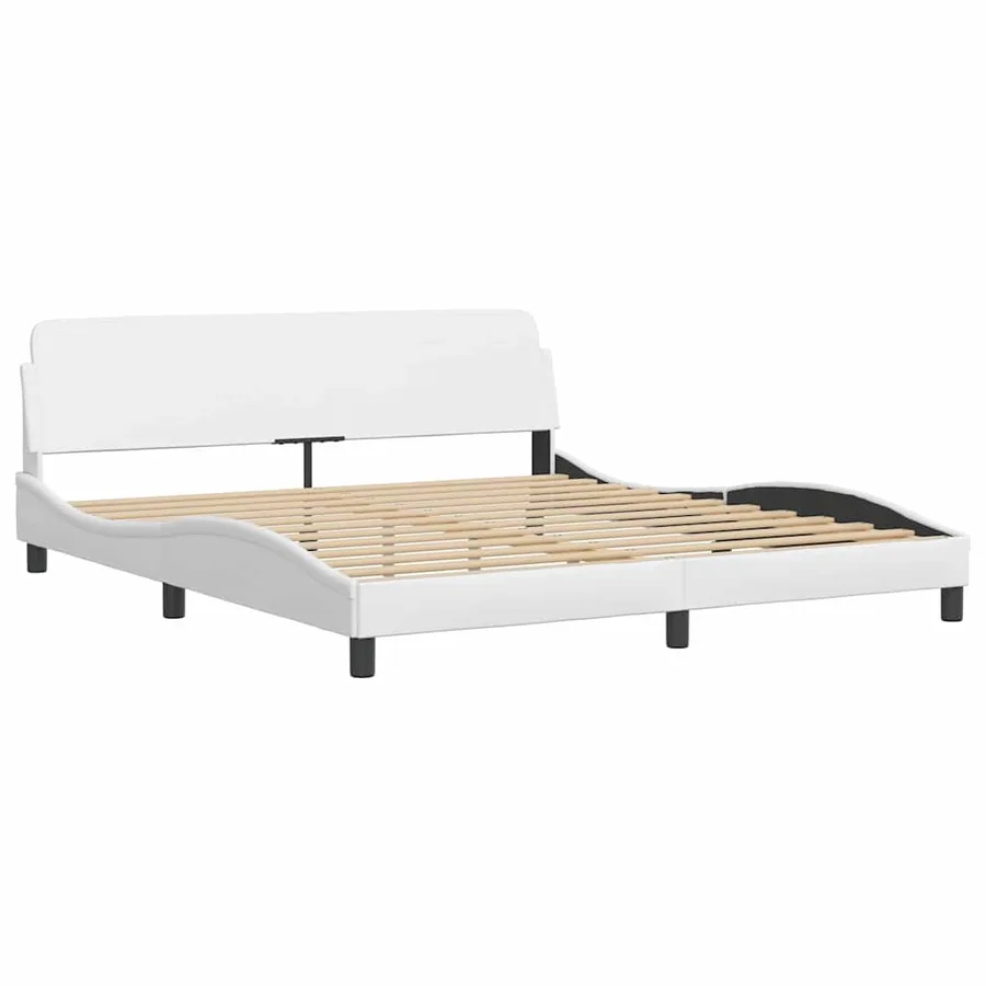 Cadre de lit sans matelas Zadar blanc 180x200 cm similicuir - 7