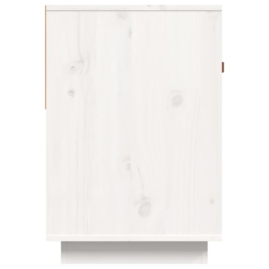Meuble TV Blanc 90x40x60 cm Bois de pin massif - 7