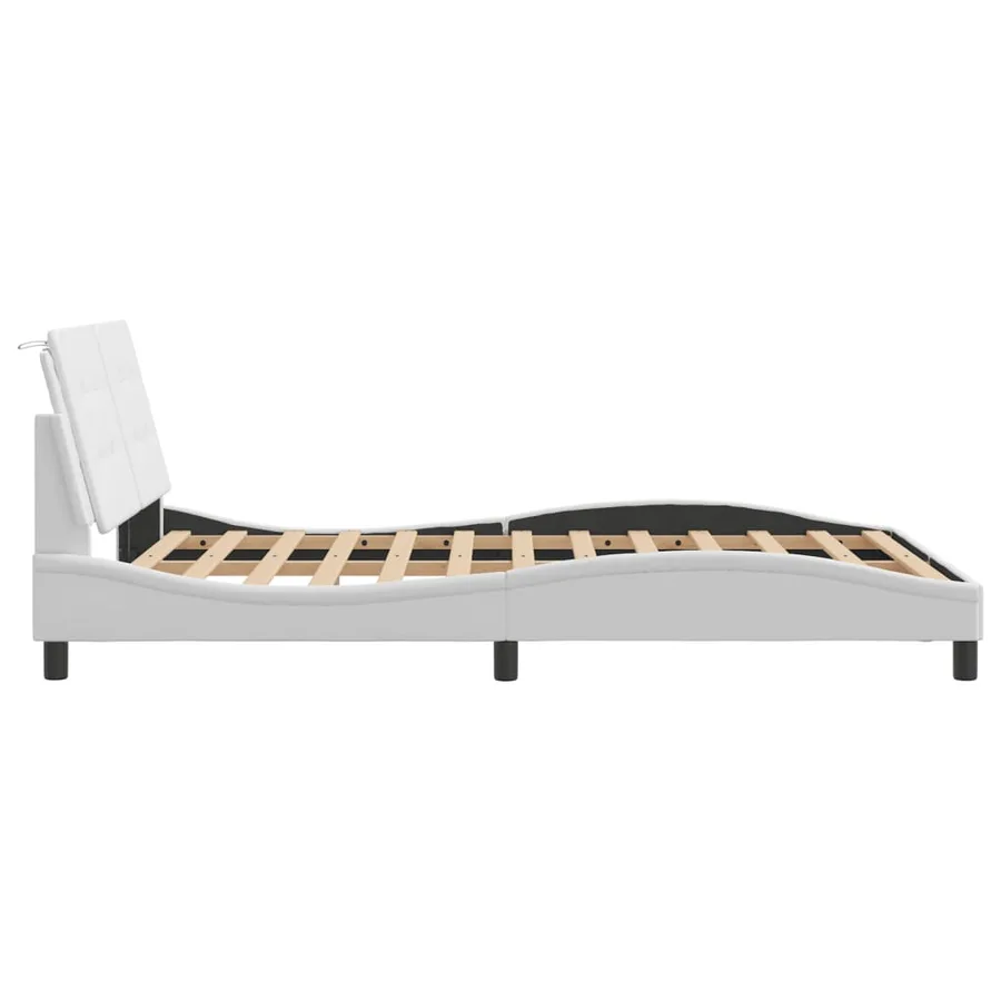 Cadre de lit avec LED sans matelas Zadar blanc 140x190 cm - 9