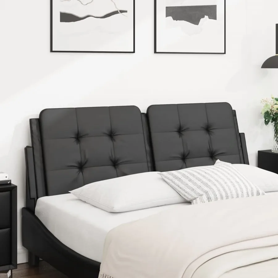 Coussin de tête de lit Zadar noir 120 cm similicuir