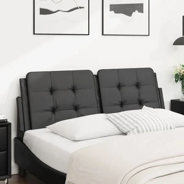 Coussin de tête de lit Zadar noir 120 cm similicuir