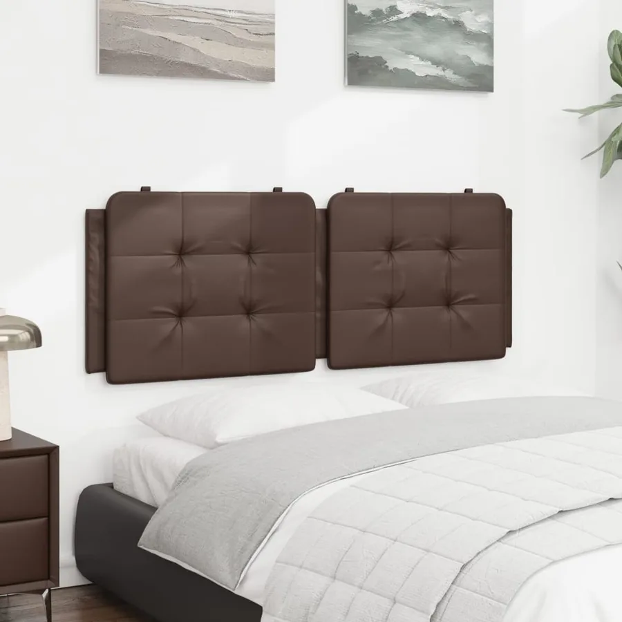 Coussin de tête de lit Zadar marron 120 cm similicuir - 3