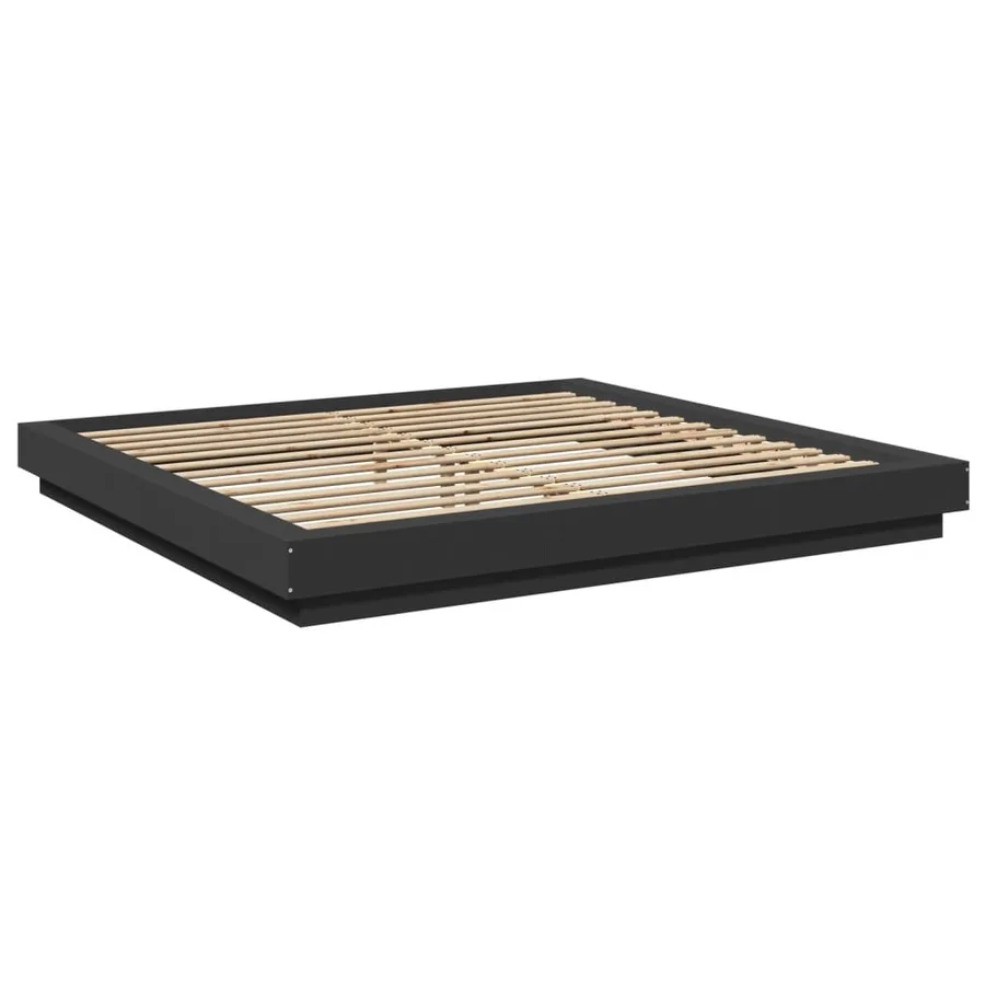 Cadre de lit avec lumières LED sans matelas noir 180x200 cm - 3