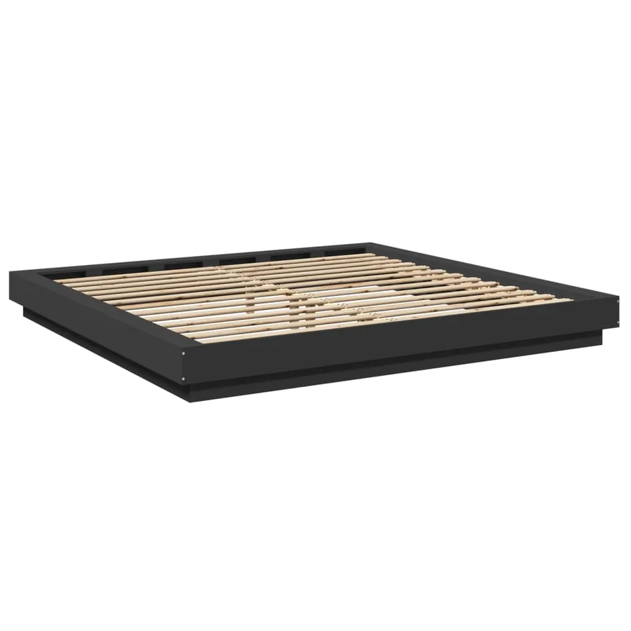 Cadre de lit avec lumières LED sans matelas noir 180x200 cm - 7
