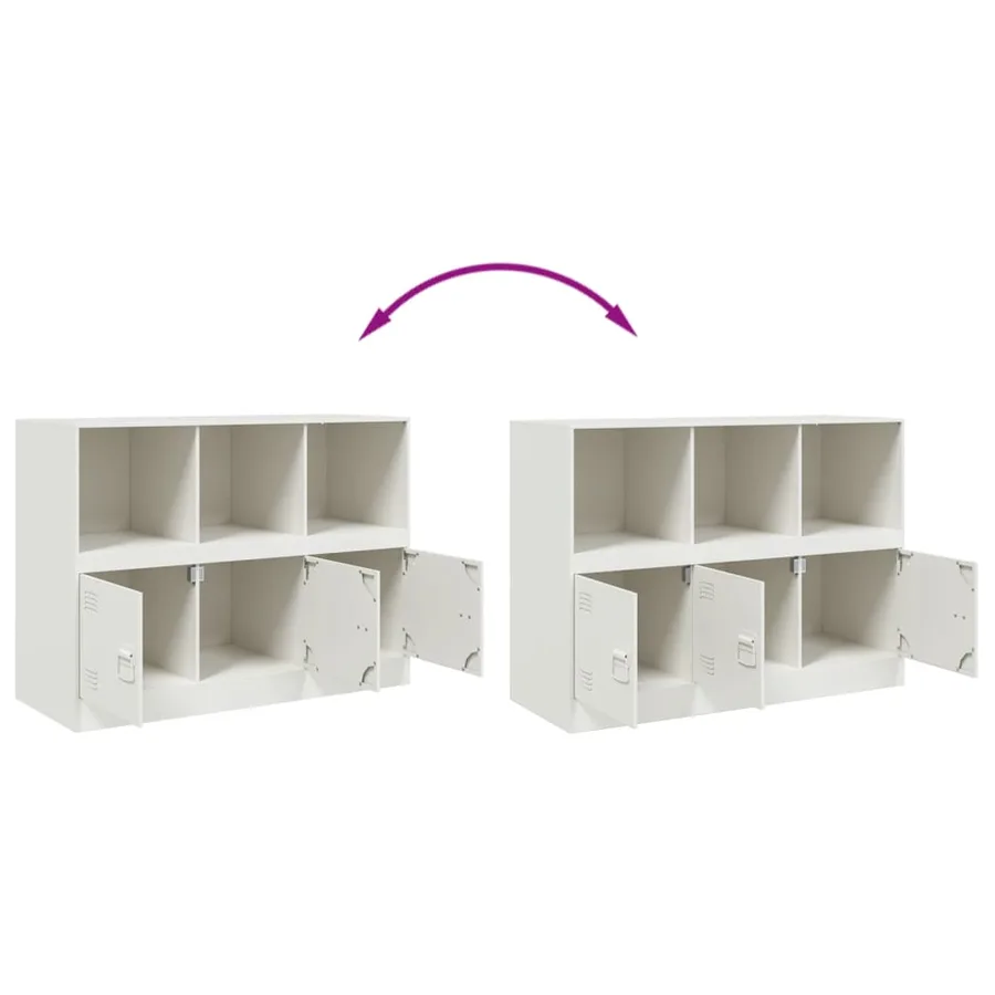 Buffet blanc 99x39x73 cm acier - 10