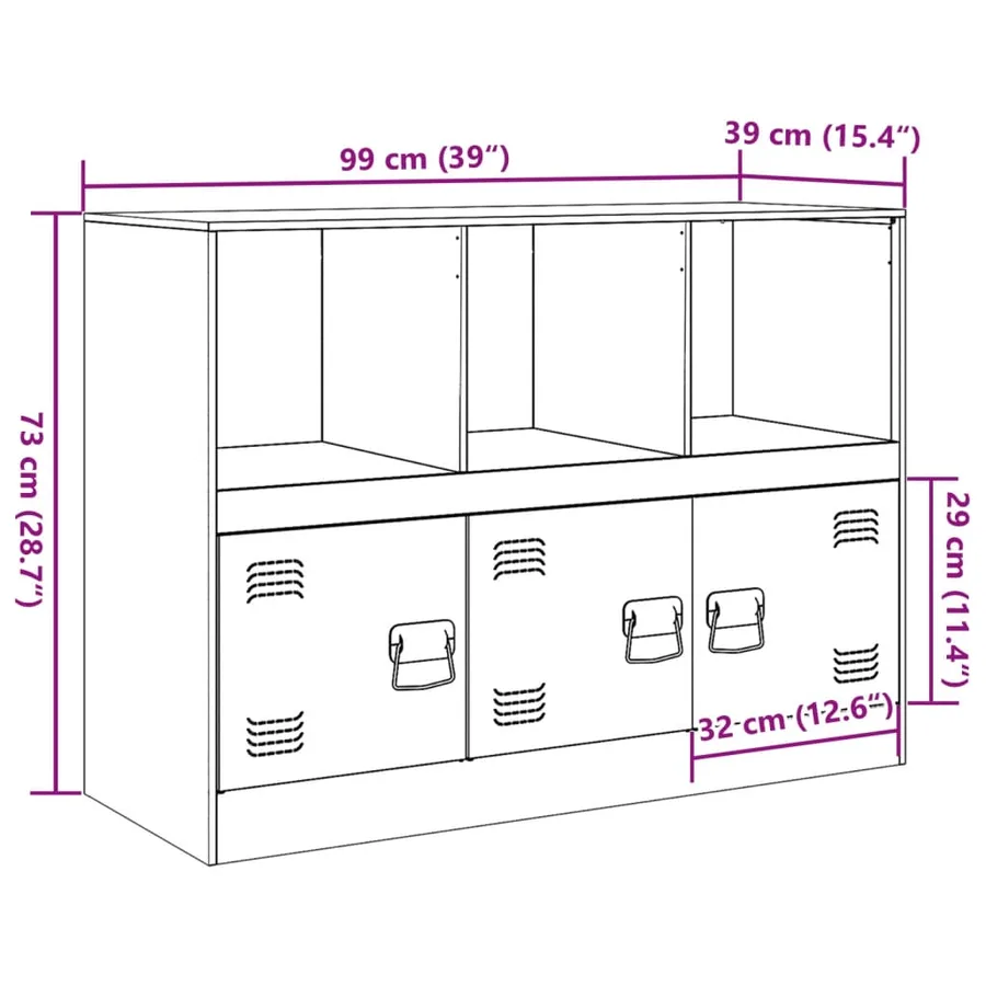 Buffet blanc 99x39x73 cm acier - 13