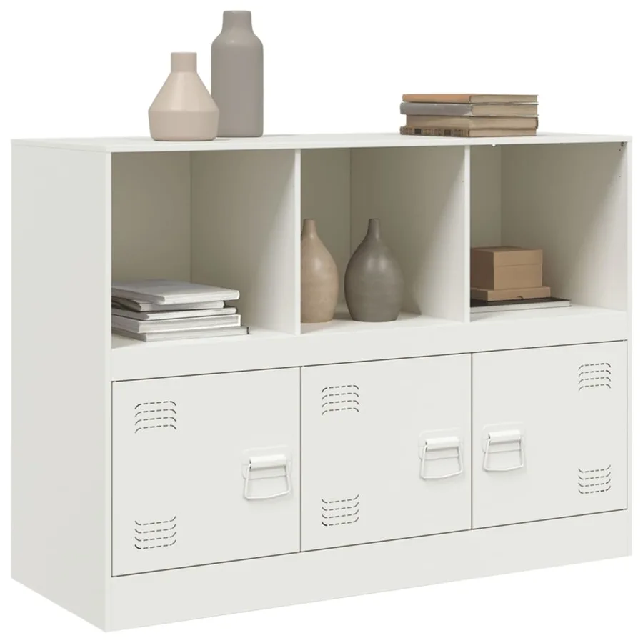 Buffet blanc 99x39x73 cm acier - 4