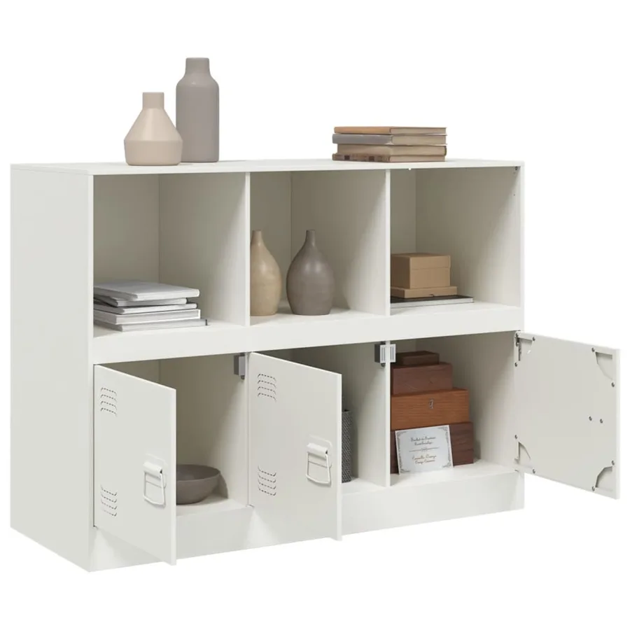 Buffet blanc 99x39x73 cm acier - 5