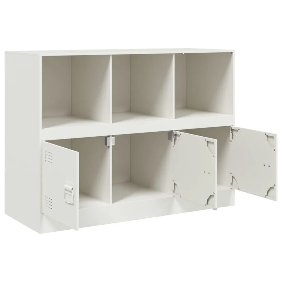 Buffet blanc 99x39x73 cm acier - 7