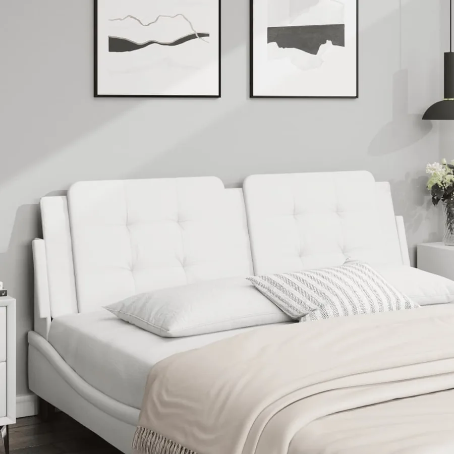 Coussin de tête de lit Zadar blanc 160 cm similicuir